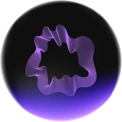 Chroma category icon: glassy bubble with a soundwave symbol, representing art
