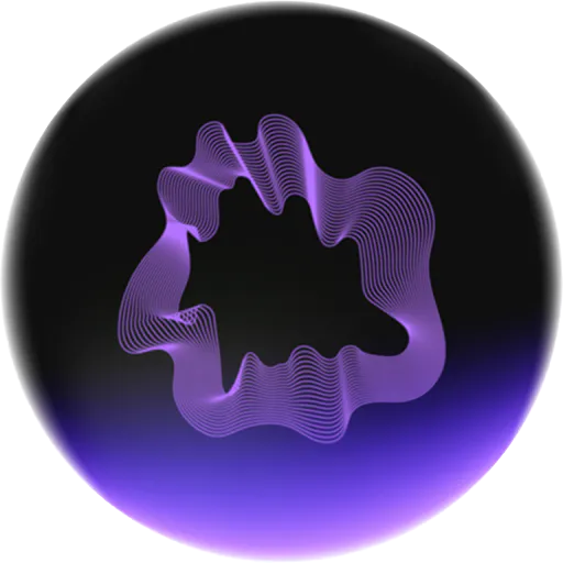 Chroma category icon: glassy bubble with a soundwave symbol, representing art