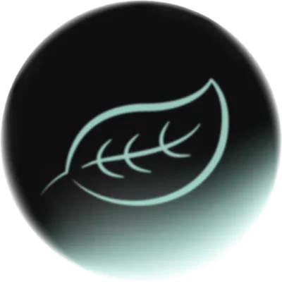 Terra category icon: glassy bubble with a leaf symbol, representing nature and life content