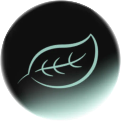 Terra category icon: glassy bubble with a leaf symbol, representing nature and life content