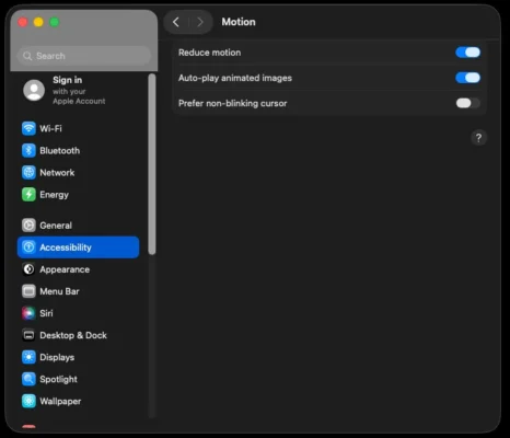 MacOS Tahoe 26 settings - Optimized.
