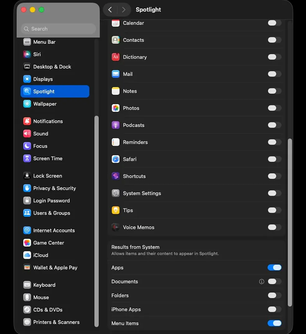 Optimizing Spotlight in macOS 26 Tahoe.
