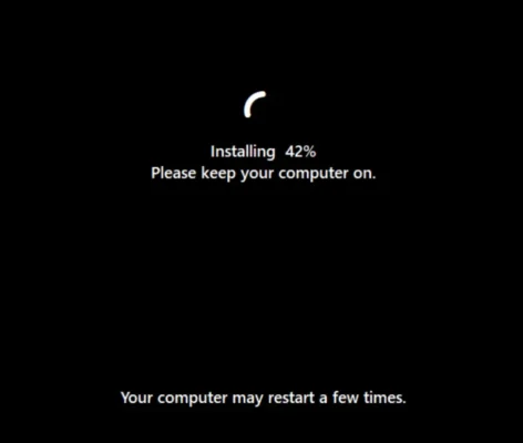 Windows 11 Modern installation screen