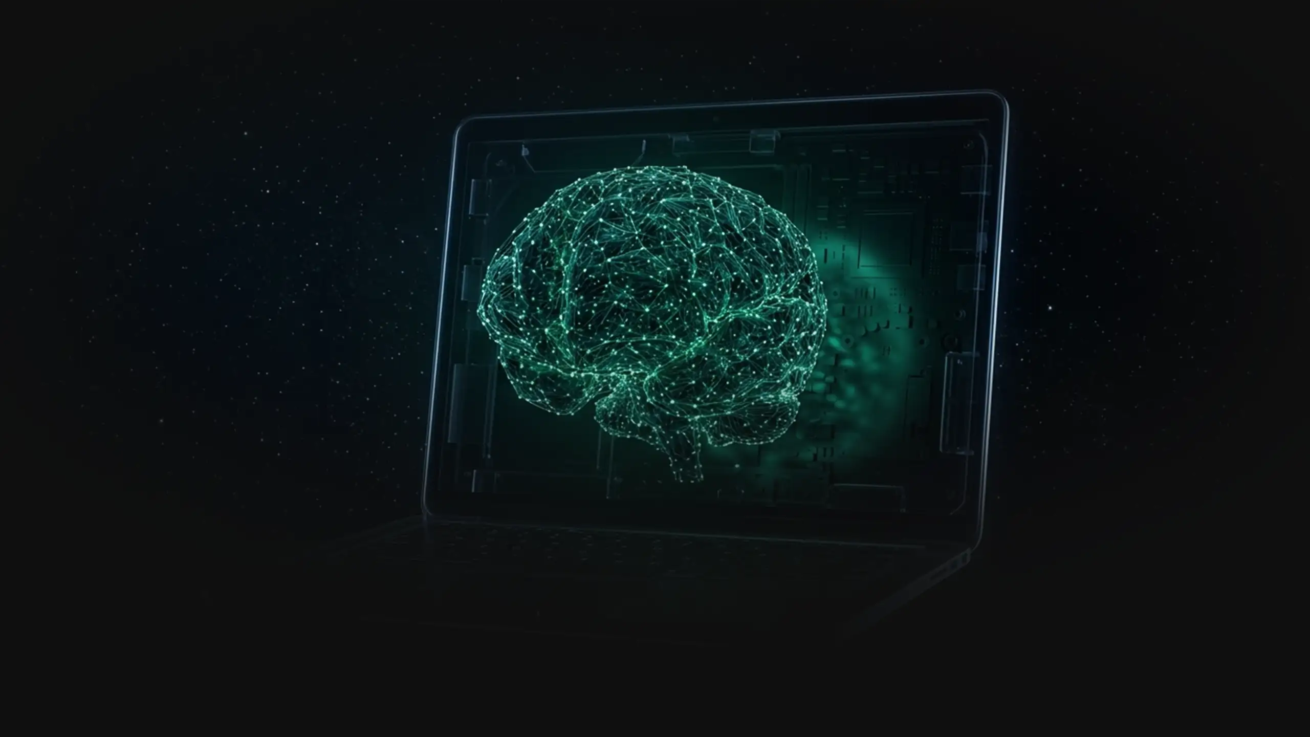 A cinematic photorealistic 3D render of a glowing neural network sphere.