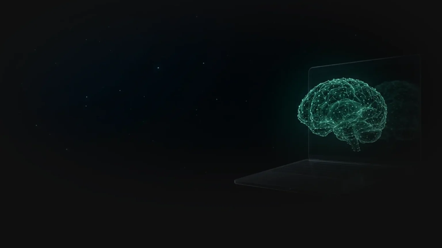 A cinematic photorealistic 3D render of a glowing neural network sphere.