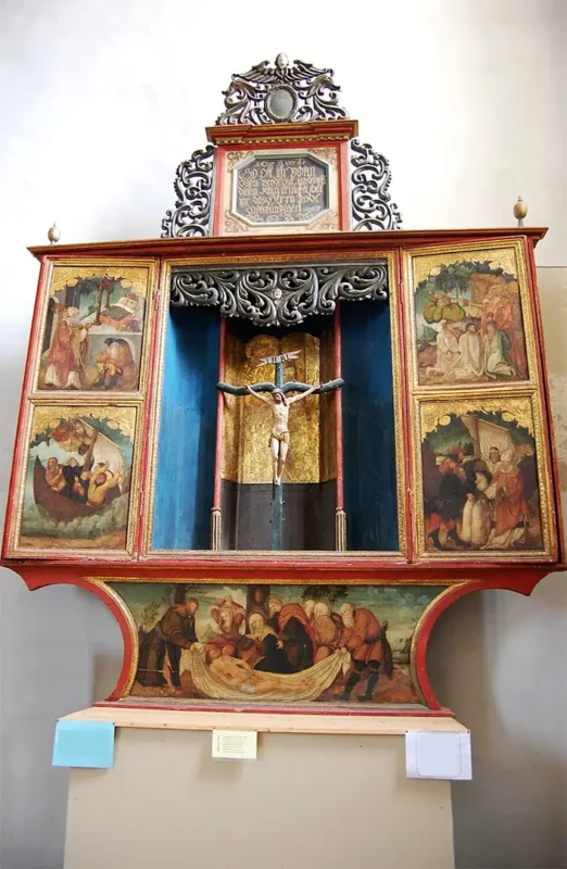 Pre-Reformation winged altar from Cund, preserved inside the Church on the Hill in Sighișoara